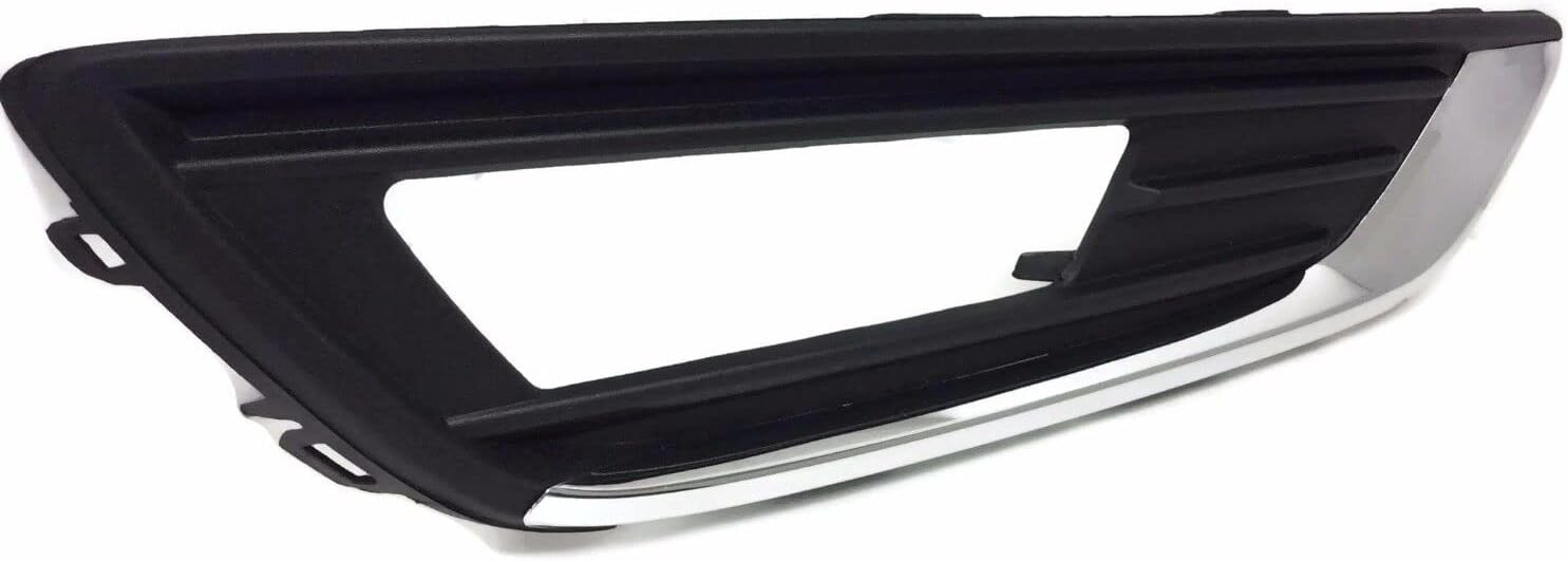 BXZ Front Foglight Foglamp Fog light lamp Bezel Cover with Chrome Trim Pair RH LH for 2015-2018 Ford Focus S Se Titanium FO1039157
