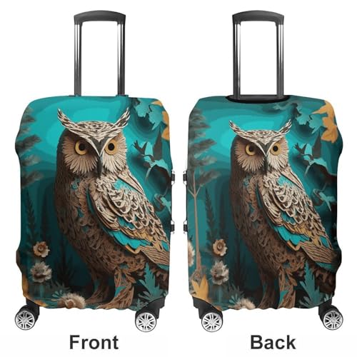 Owl Printed Luggage Cover Protector, Fits 18-32 Inch Luggage3