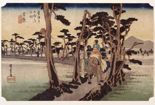 Cuadro sobre lienzo Yoshiwara Fuji de Utagawa Hiroshige, pintura de alta calidad de 60x90cm