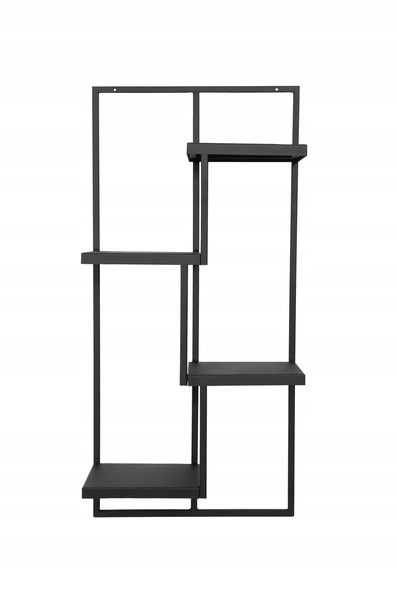 Naścienna Półka na Rośliny - Wiszący Stojak na Kwiaty - Wykonany z Metalu - Nowoczesny Dekor Ścienny do Salonu, Pokoju Nastolatka, Sypialni, Kuchni - 38x20x80cm - QUATTRO RIPIANI Czarny
