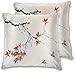 Housses de Coussin, Thème de Printemps Romantique Aquarelle de Branches de Fleurs de Cerisier Japonais Housse Coussin 40x40 cm Lot de 2 Décoratives Taies d'oreiller avec Fermeture éclair Invisible