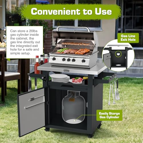 NUUK-Grill-Carts-Outdoor-with-Enclosed-Cabinet-and-Storage-Drawer-Portable-Patio-Bar-Cart-with-Wheels-Stainless-Steel-Kitchen-Storage-Island-20-x-30-Rolling-Prep-Station-for-BBQ-Deck-Backyard NUUK Grill Carts Outdoor with Enclosed Cabinet and Storage Drawer Portable Patio Bar Cart with Wheels Stainless Steel Kitchen Storage Island 20 x 30 Rolling Prep Station for BBQ Deck Backyard