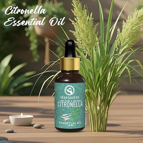 Image of Pure Citronella Essential Oil - 100% Natural & Undiluted | Mosquito Repellent, Aromatherapy, Skin & Hair Care | Steam Distilled Therapeutic Grade | 30ml