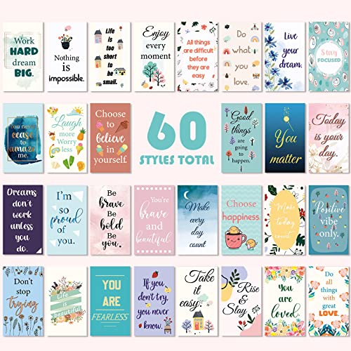 Jinei 300 Motivational Cards Inspirational Cards Positive Affirmation Cards Small Mini Encouragement Cards For Women Students Girls Teens (Flower Style) #TOP6