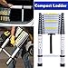 16.4ft Telescoping Ladder Aluminum Extension Loft Ladder EN131 Certificated 330lb Load Capacity with Safety Locking Mechanism Heavy Duty Straight Ladder for Home Office DIY Projects