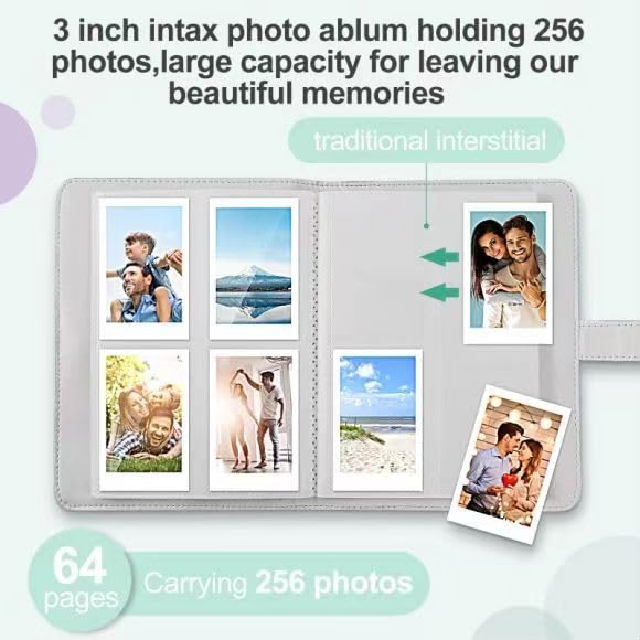 Mini Album Fotografico 256 Tasche Per Fujifilm Instax 3'' – Copertina Flessibile – Compatibile Polaroid, Kodak, HP - 3