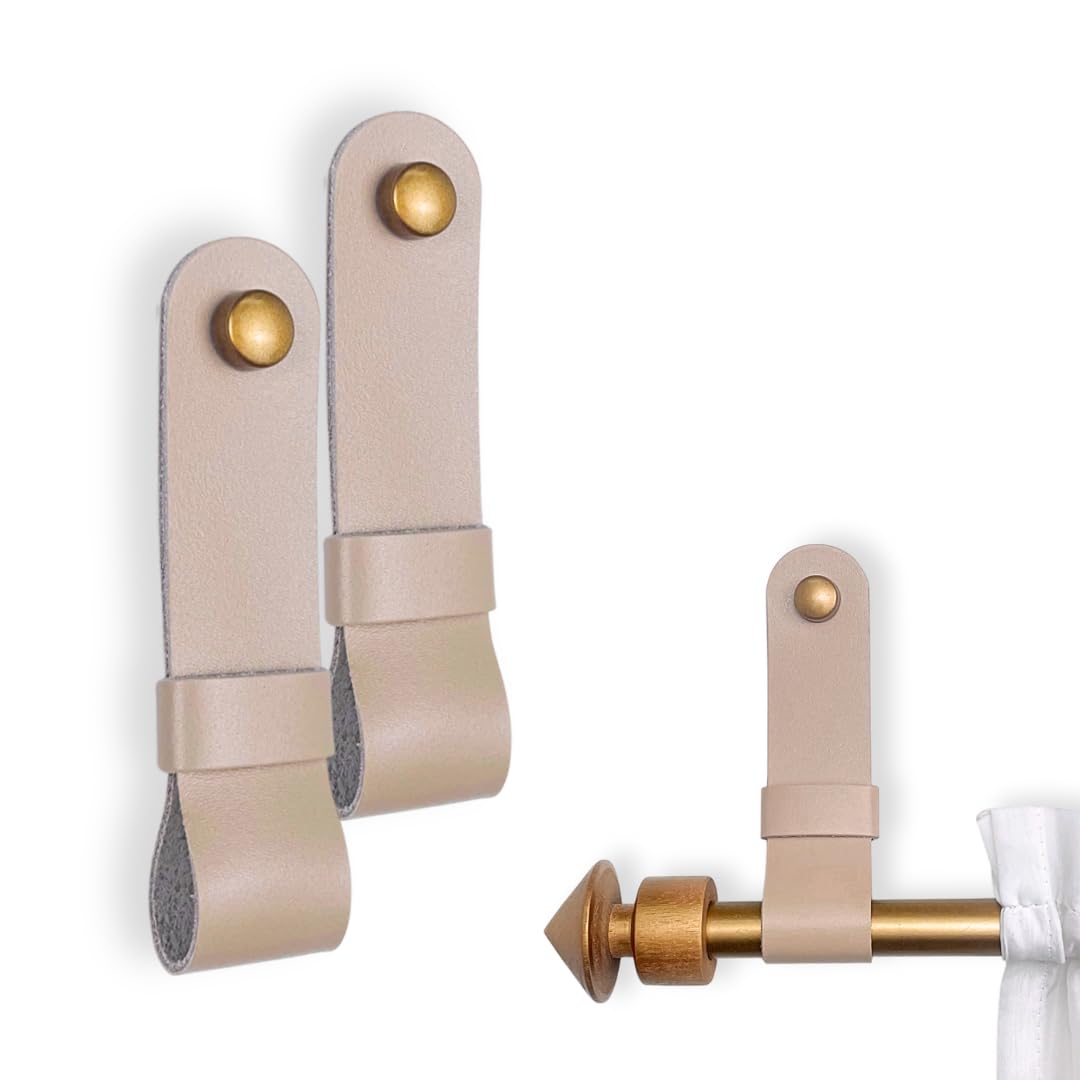 Leather Curtain Rod Brackets - Minimalist Design -21 Leather Curtain Rod Brackets - Minimalist Design -21