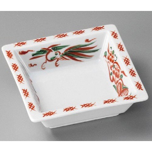 Amazon.co.jp: 錦花鳥松華堂角鉢[11.5×11.5×3.5cm] | 松花堂 料亭 旅館