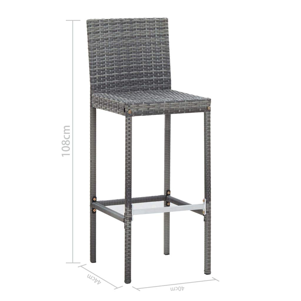vidaXL Muebles de Bar Jardín 9 Piezas Patio Conjunto Casa Exterior Comedor Aire Libre Asientos Balcón Ratán Sintético Gris Madera Acacia