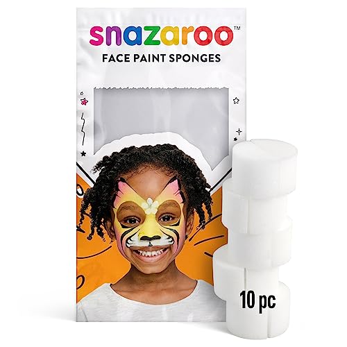 Snazaroo - Esponjas Semicirculares de Alta Densidad para Pintura Facial, Aguacolor y Maquillaje - Set de 10 – Fáciles de Usar y Limpiar