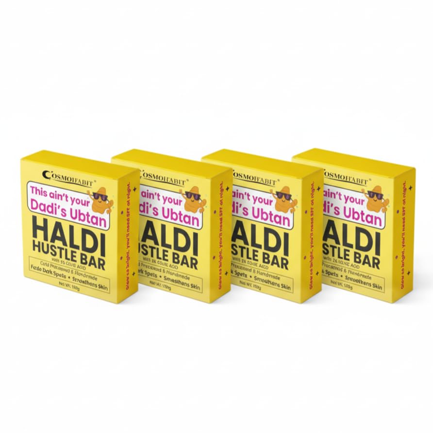 Image of Haldi Hustle Bar with 2% Kojic Acid, Cold Processed Handmade Soap, 100g (4)