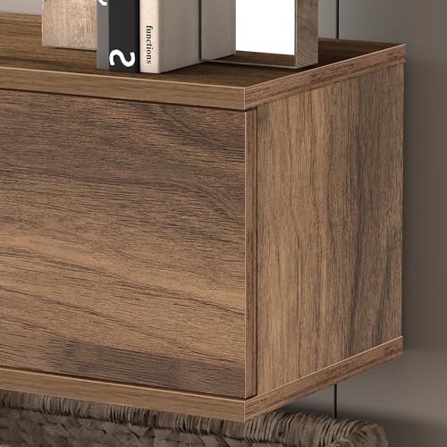 Atelier Mobili Floating TV Stand 70 Inch - Wall Mounted Entertainment Center with Storage - Modern TV Stand Walnut - Thumbnail 4