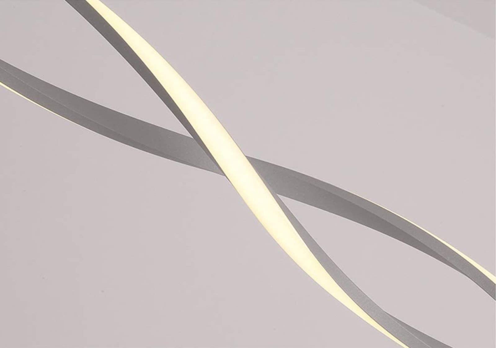 Lampada a Sospensione lineare Regolabile a LED con Design a Onda, Stile Nordico, Moderno lampadario a Spirale per Isola Cucina, Tavolo da Pranzo, Soggiorno, Nero + Luce Calda, 100 cm
