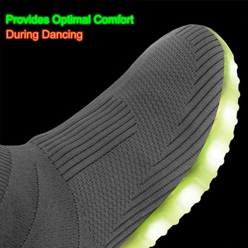 Light Up Shoes for Women Men USB Charging Unisex LED Shoes Halloween Flashing Dancing Sneakers with Mesh Uppers Black3