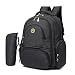 HARFING Waterproof Insulated Diaper Bag Backpack with Changing Pad & Stroller Straps, Large Capacity, Lightweight Travel Baby Gear Nappy Organizer for Mom & Dad,Black