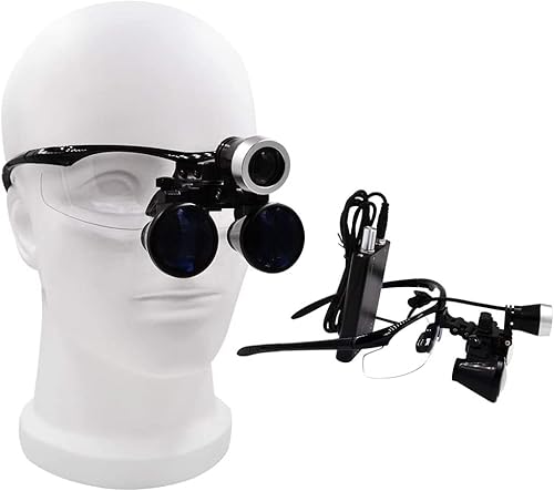 3,5-fache Lupe mit 3 W Scheinwerfer, 420 mm Zahnlupe, Fernglaslupe, Zahnlupe mit Aluminiumbox