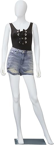 Kinfant Maniquí de cuerpo completo para mujer, soporte de maniquí desmontable de 6 pies con base de metal, modelo de vestido ajustable para tienda