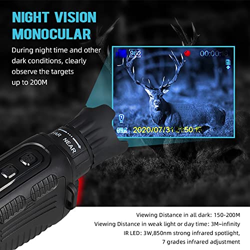 Vision nocturne monoculaire pour voir dans le noir complet sans reflet