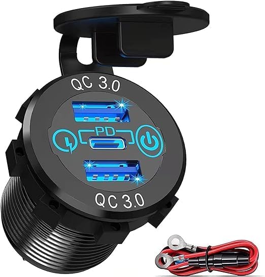 Firelex Car Charger Socket 60W PD Car Charger Fast Charging,1224V Car