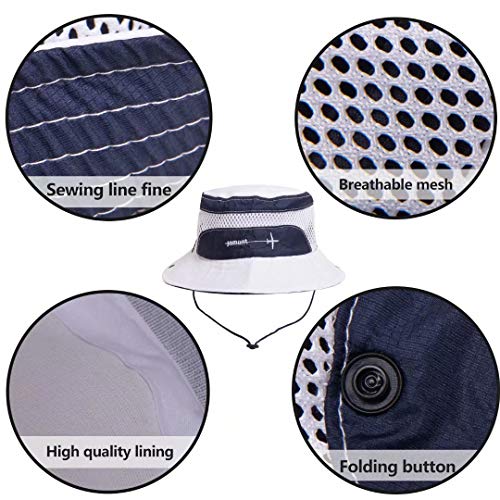 Baby Sun Hat Toddler Sun Hat Kids Breathable Bucket Sun Protection Hat | Adjustable, Stay-On Chin-Strap, Summer Play (Light White, 2-4 Years (20.5")) #TOP5