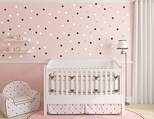 80 adhesivos de vinilo blancos de lunares 4.8 cm para pared miniatura 4