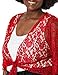 Star Vixen womens Plus-size 3/4 Sleeve Tiefront shrug sweaters, Red, 1X US