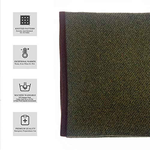 ACUSHLA MerinoWolle Wolldecke warm Decke Campingdecke Kuscheldecke 160x 200 cm (Wolle) – Militärische (Olive)
