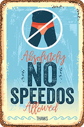 Deko Hängeschild Lustiges Blechschild Metall Deko Blechschild Für Küche Badezimmer Garage 20x30 cm Absolut Keine Badehosen Im Vintage-Stil Erlaubt