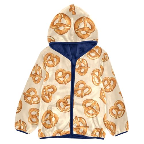 Golden Brown Salted Begger Cake Girls Fleece Jacket Girls Fall Jacket Girls Zip Up Hoodie Girls Sherpa Jacket 2-10T
