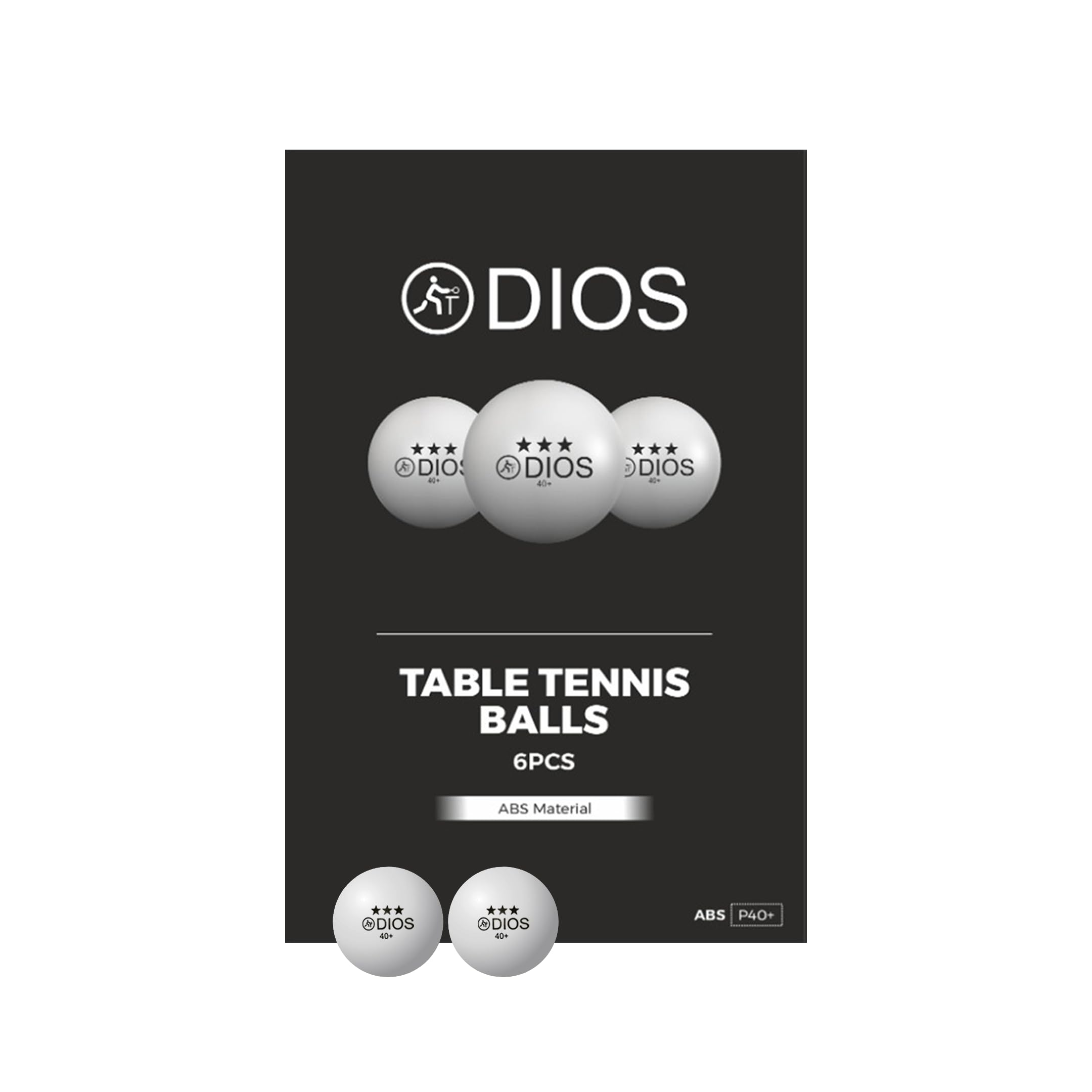Dios 3 Star ABS Material P40+ Table Tennis Balls | Ping Pong Balls, High-Performance 40+ ABS Tournament Balls - White