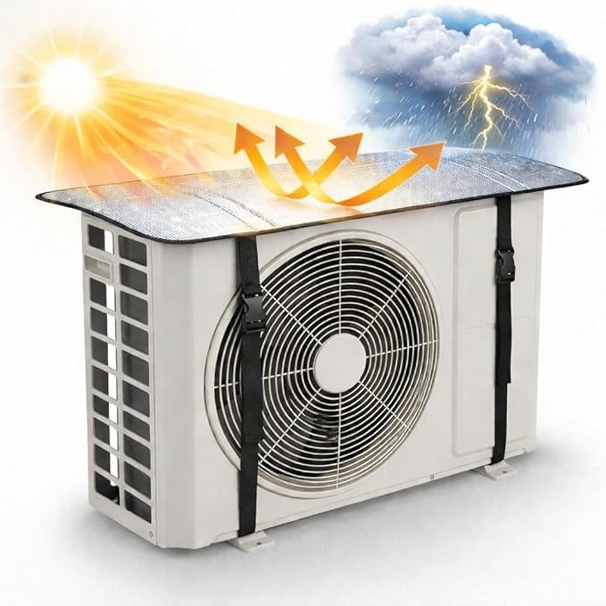 Image of AC Outdoor Unit Protector Cover | Waterproof & Heat Resistant Insulation Sheet | Heavy Duty AC Outdoor Cover for Split AC | Sun, Rain & Dust Protection