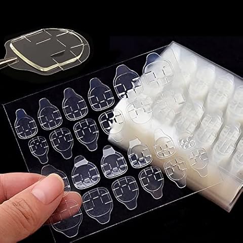 Gakonp Nail Adhesive Tabs 720Pcs(30sheets) Nail Glue Sticker Waterproof Breathable Glue Tabs Double Side Super Sticky Fake Nail Glue Stickers for DIY Manicure Cover
