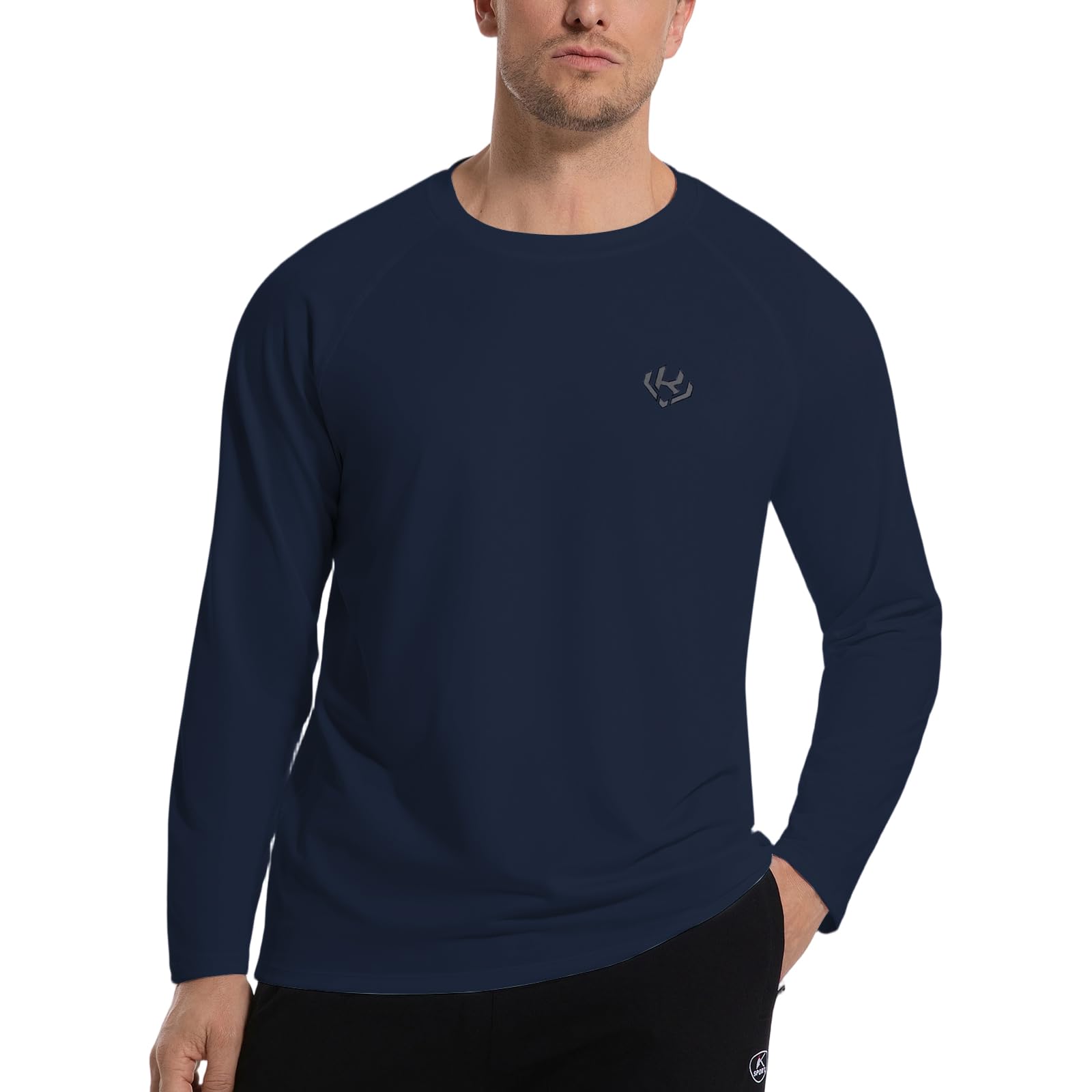 Maglietta Sportive Uomo Asciugatura Rapida Traspirante Maniche Lunghe Shirt Funzione Allenamento Top Protezione UV Maglietta Leggero All Aperto Maglia Da Corsa Per Escursionismo Ciclismo Casual