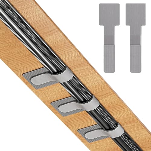 MuSylonz 50 Pcs Cable Ties Reusable Self-Adhesive Wire Organizers Cable Management Self Adhesive Cable Ties for Cords Hooks for Outdoor String Lights Light Clips (Gray)