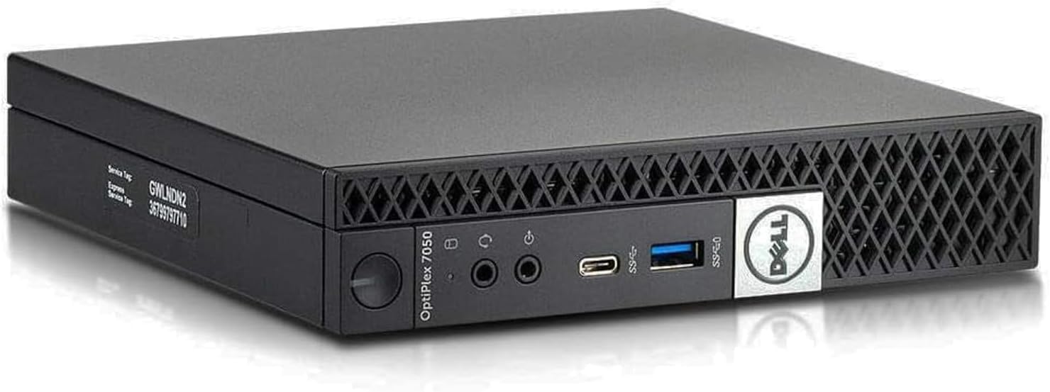 Dell Optiplex 7050 Mini Ordinateur de Bureau, Intel Core i5-7500T, 8 Go de RAM, SSD de 256 Go, Wi-FI, Bluetooth, Clavier QWERTY US, Windows 11 Pro (Reconditionné)