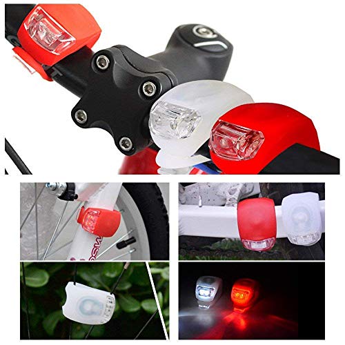 Image of ShreNik Cycle LED Blinker Warning Light Front White + Rear Red Combo Ultra Bright LED Flexible Silicon Body