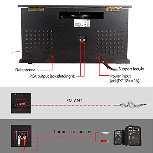8-en-1 Platine Vinyle avec Bluetooth, CD, Radio FM, Encodage USB/SD, Haut-parleurs Stéréo Intégré, Entrée Auxiliaire, Sortie RCA, Line Out - Les Beatles, Paul McCartney, John Lennon, RIngo Starr, George Harrison 8-en-1 Platine Vinyle avec Bluetooth, CD, Radio FM, Encodage USB/SD, Haut-parleurs Stéréo Intégré, Entrée Auxiliaire, Sortie RCA, Line Out – Image 5