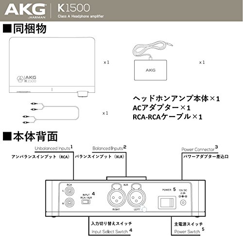 AKG K1500 純A級 / Class A ヘッドホンアンプ 据え置き型 アナログ ブラック 【国内正規品/メーカー1年保証付き】 AKGK1500BLKJN