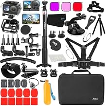 Accessories Kit for DJI Osmo Action 6 Waterproof Case Diving Housing Silicone Case Glass Screen Protector Film Whole Bundle 60D