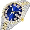 Reloj de Lujo para Hombre SENRUD con Cristal, Cuarzo Analógico, Esfera Grande y Pulsera de Diamantes 4