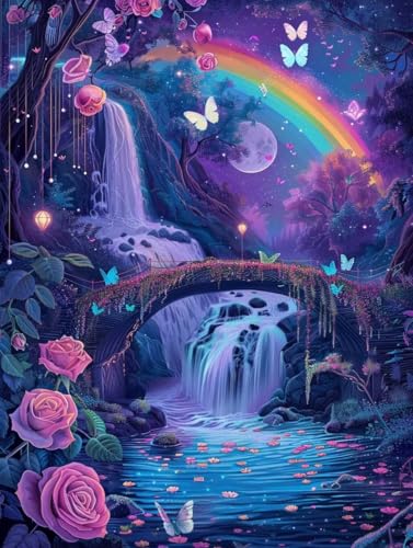 Peinture par numéro enfant et adulte grand format 100x130cm avec kits peinture acrylique et pont