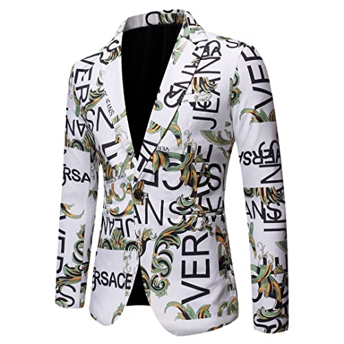 Spring and Autumn Men's Classic Fashion Versatile Printed Suit Men's Casual Slim Large Size Suit
