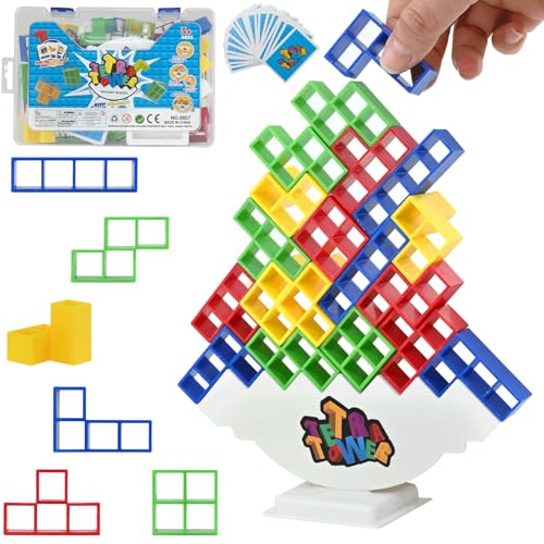 DARENYI 48 Stück Tetra Tower Spiel Balance Spielzeug Tower Game Lustige Stapelspiel Puzzle Building Spiel Toys Heimspiele Partys Spielzeug Team Tower-Spiel für Erwachsene Denkspiel