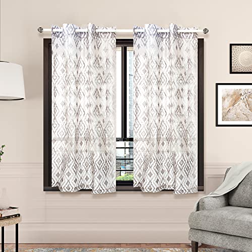 Image of @home by Nilkamal Arias Luxuria Sheers Window Curtain Set of 2 Grey