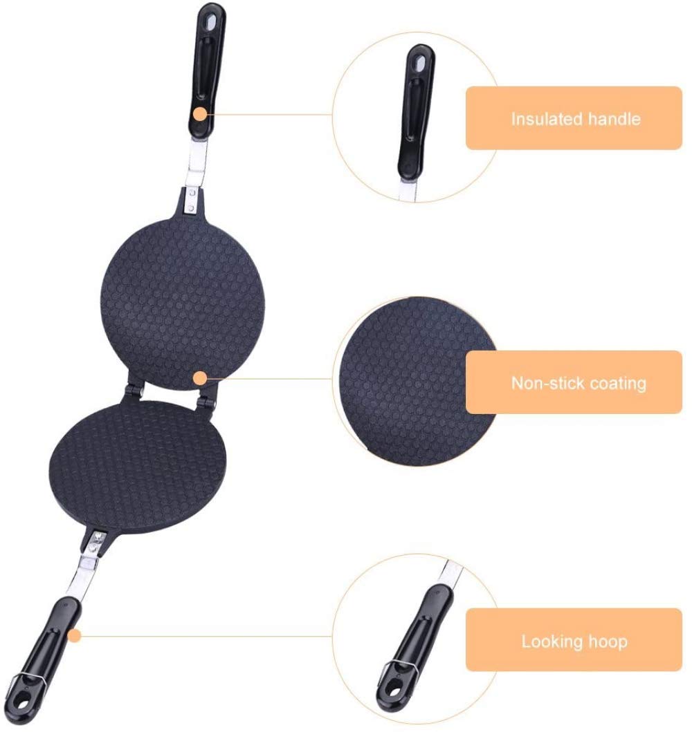 Molde antiadherente para hornear con forma de cono de gofre, de aleación de aluminio, para hacer gofres de gas, para hacer pasteles, huevos, rollo de huevos, herramienta de horneado para el