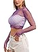 PAPAJIANG Womens Fishnet Lingerie Mini Top Mesh Baby Dolls Chemise Nightwear One Size Purple