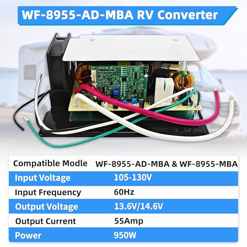Image of WF-8955-AD-MBA 55 Amp RV Power Converter Main Board, Lithium Compatible | Fits WF-8955PEC, WF-8955 Series and Parallax 7155 /7145 converters; lithium-ready DC main board with 1-year warranty