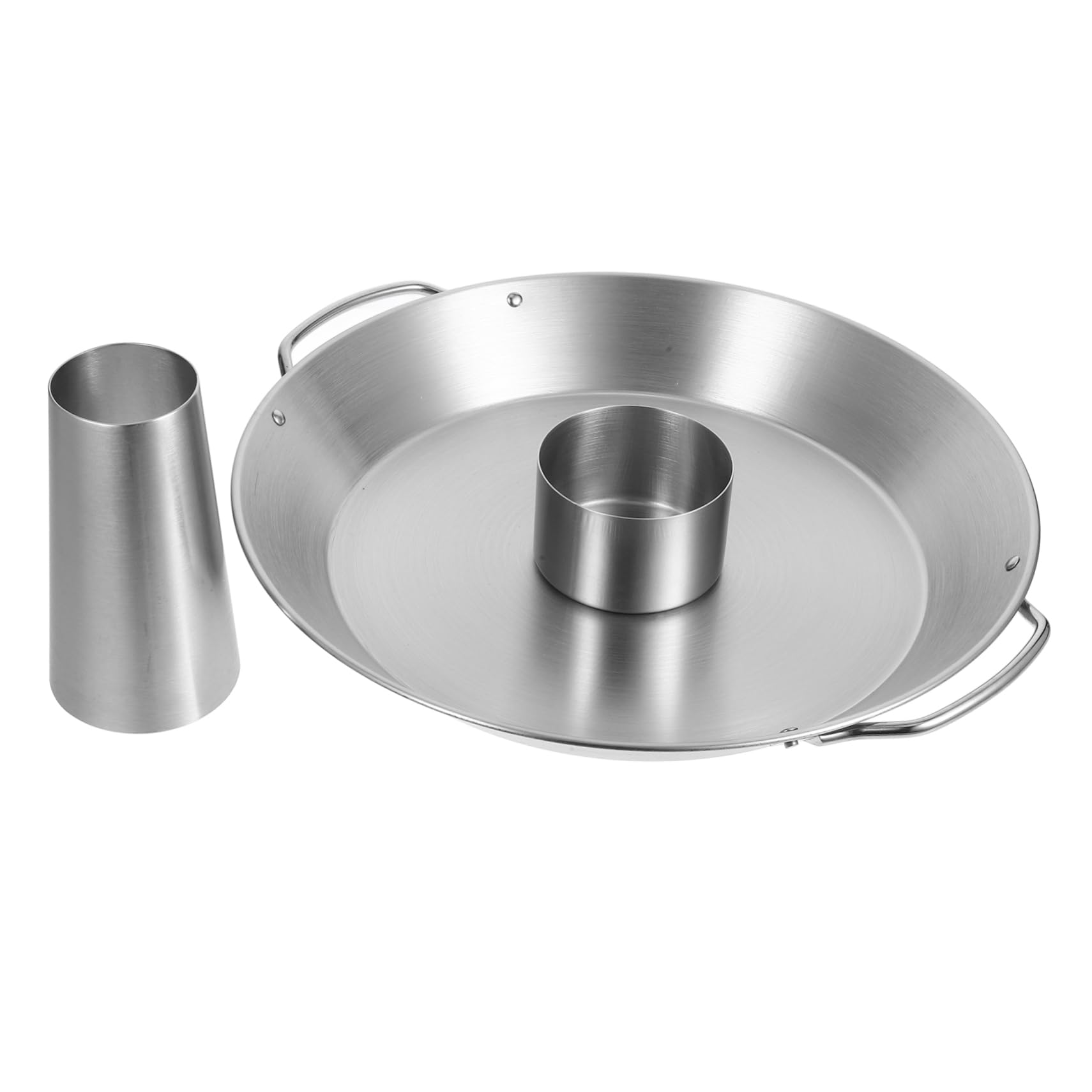 Cabilock Supporto per Arrosto Pollo in Acciaio Inox per Barbecue | Argento, per Tacchino e Pollo, Struttura Smontabile Rotonda, Facile da Trasportare e Usare