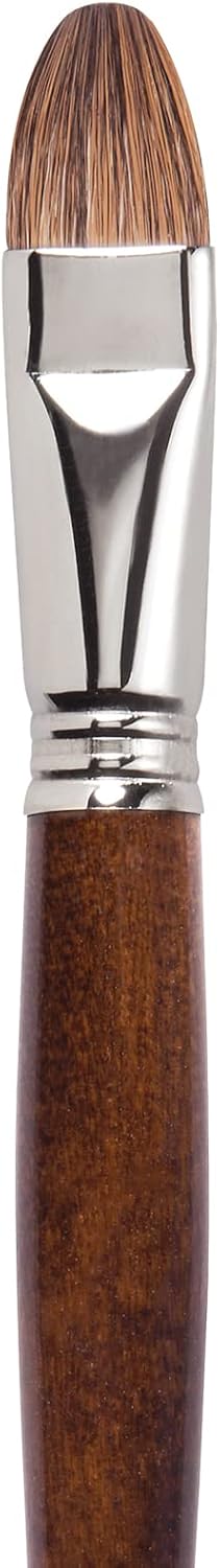 Escoda Versatil 3042 Series Artist Oil and Acrylic Paint Brush, Synthetic Kolinsky, Long Handle, Bright, Size 20