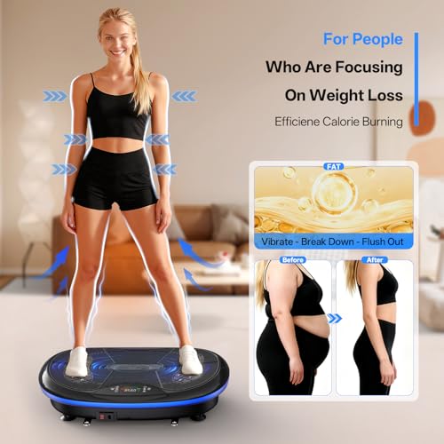 JOROTO Vibration Plate Exercise Machine, Upgraded 4D Vibration Plate with App, Triple Motor Vibration Machine for Lymphatic Drainage Weight Loss, Whole Body Workout Sculpting Platform for Women - Image 6